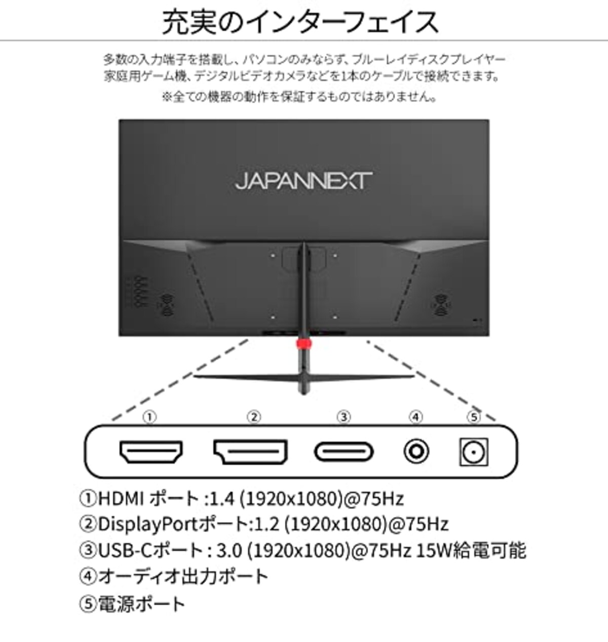  【Amazon.co.jp限定】JapanNext 27インチ USB-C給電(最大15W)対応フルHD液晶モニター JN-V27FLFHD-C HDMI DP USB-C(15W)画像3 