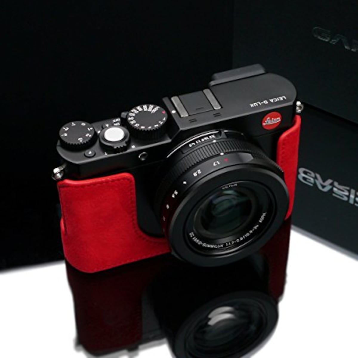  GARIZ Leica D-LUX(Type109)用 Alcantaraカメラケース リストストラップセットモデル AT-DLUXR With XS-WBA2 レッド画像2 