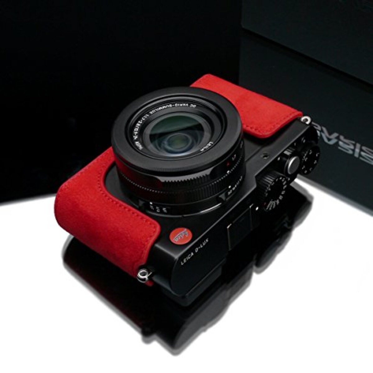  GARIZ Leica D-LUX(Type109)用 Alcantaraカメラケース リストストラップセットモデル AT-DLUXR With XS-WBA2 レッド画像5 