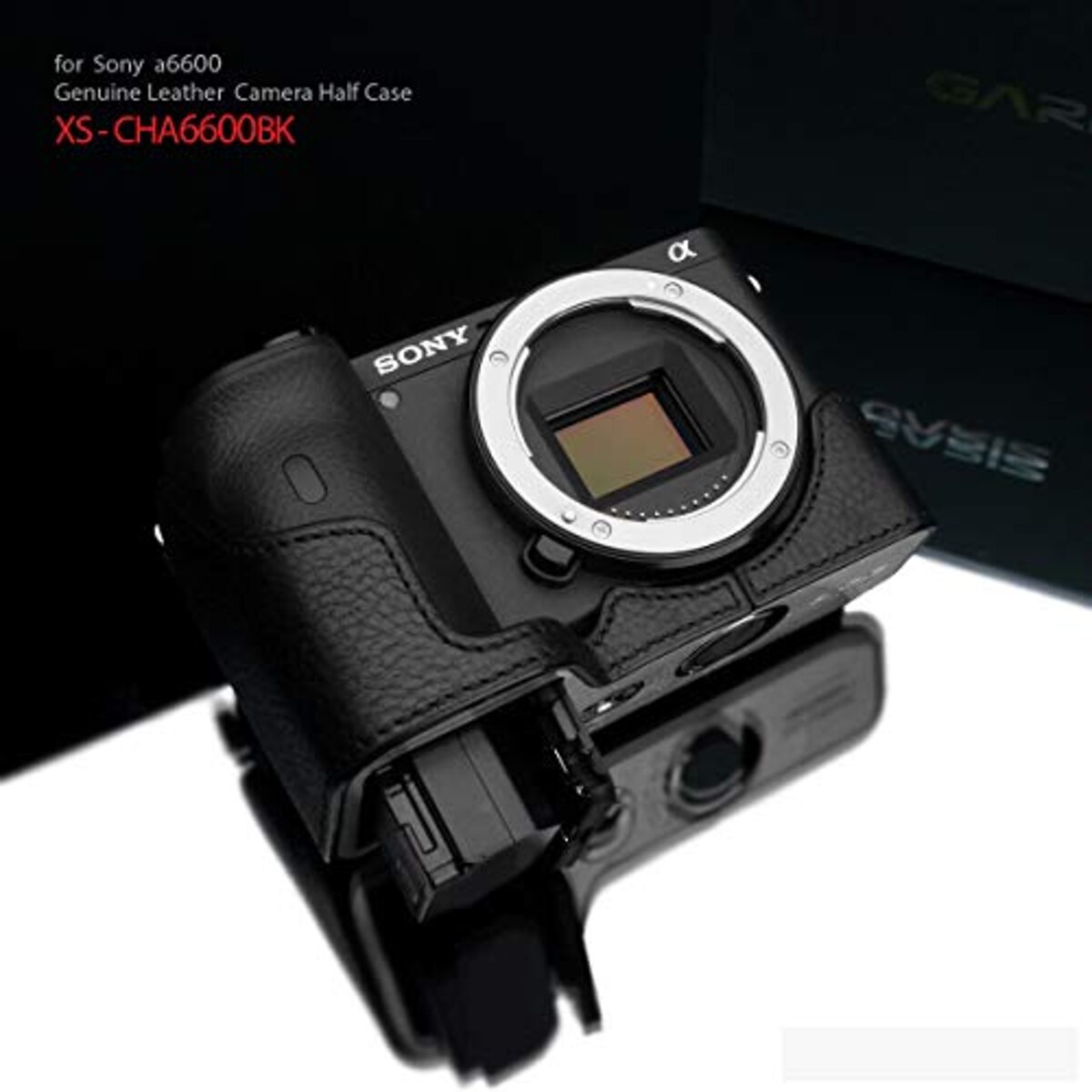  GARIZ SONY α6600 用 本革カメラケース XS-CHA6600BK ブラック画像2 
