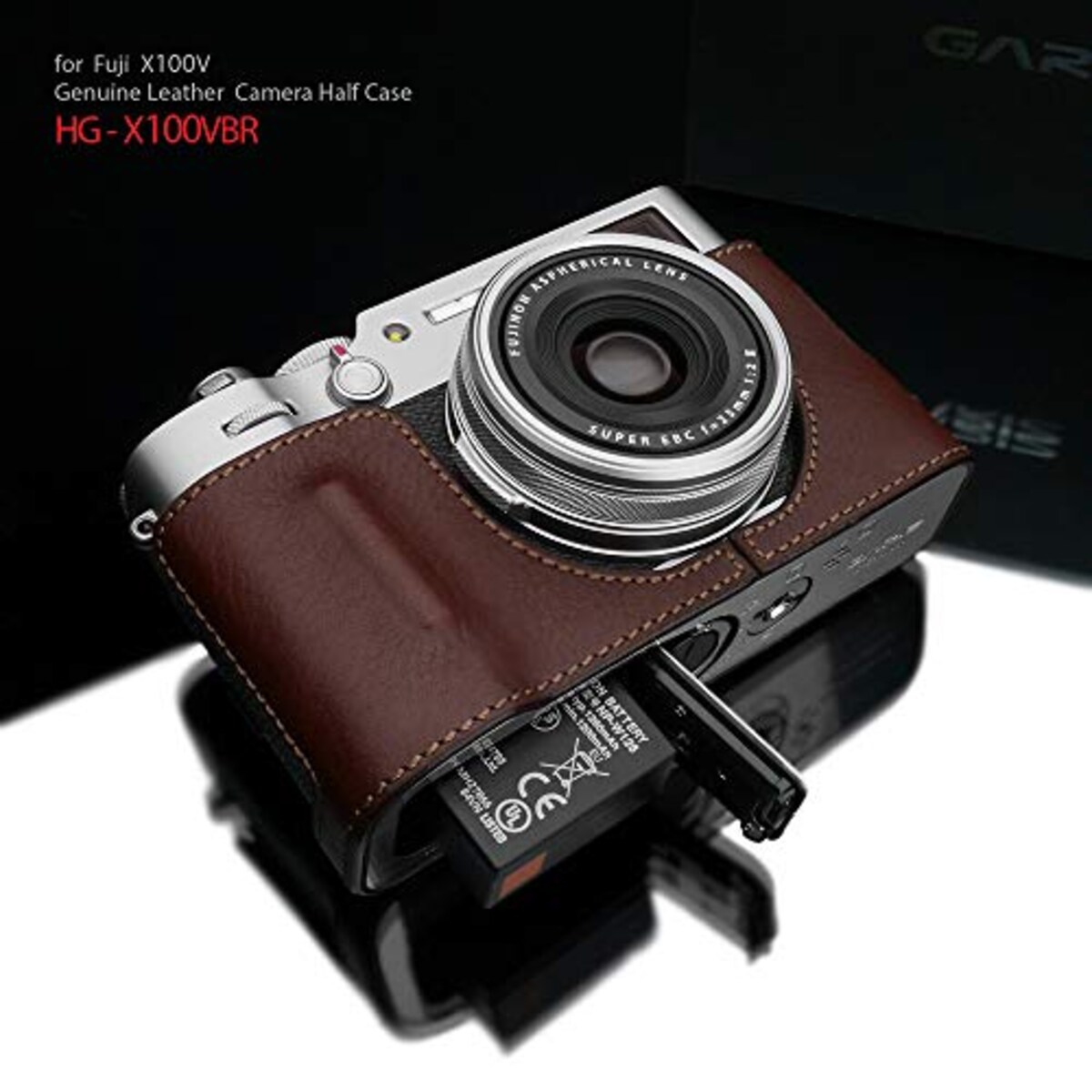  GARIZ FUJIFILM X100V用 本革カメラケース HG-X100VBR ブラウン画像2 