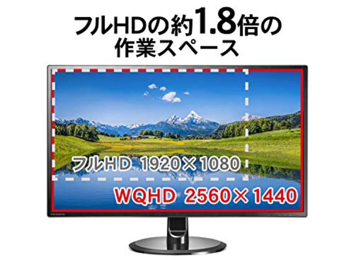  IODATA モニター 27インチ WQHD ADSパネル 非光沢 (HDMI×3/DisplayPort×1/スピーカー付/3年保証/土日サポート/日本メーカー) EX-LDQ271DB画像2 