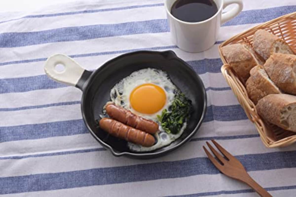  ナカシマ 耐熱陶器製 そのまま食卓に出せるミニフライパン 約奥18.3×径17.0×最大幅23.8×高4.4cm 持ち手除く高さ約3.3cm 深さ約2.6㎝画像2 