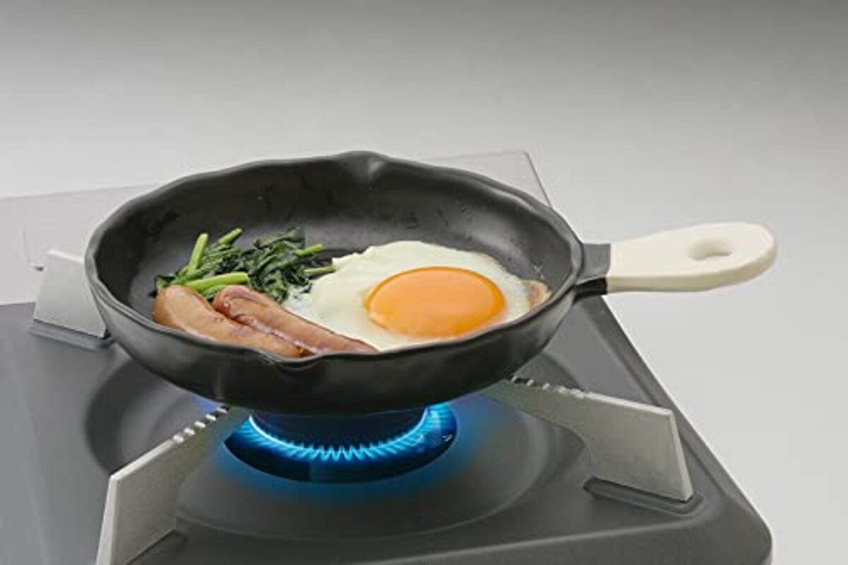  ナカシマ 耐熱陶器製 そのまま食卓に出せるミニフライパン 約奥18.3×径17.0×最大幅23.8×高4.4cm 持ち手除く高さ約3.3cm 深さ約2.6㎝画像4 