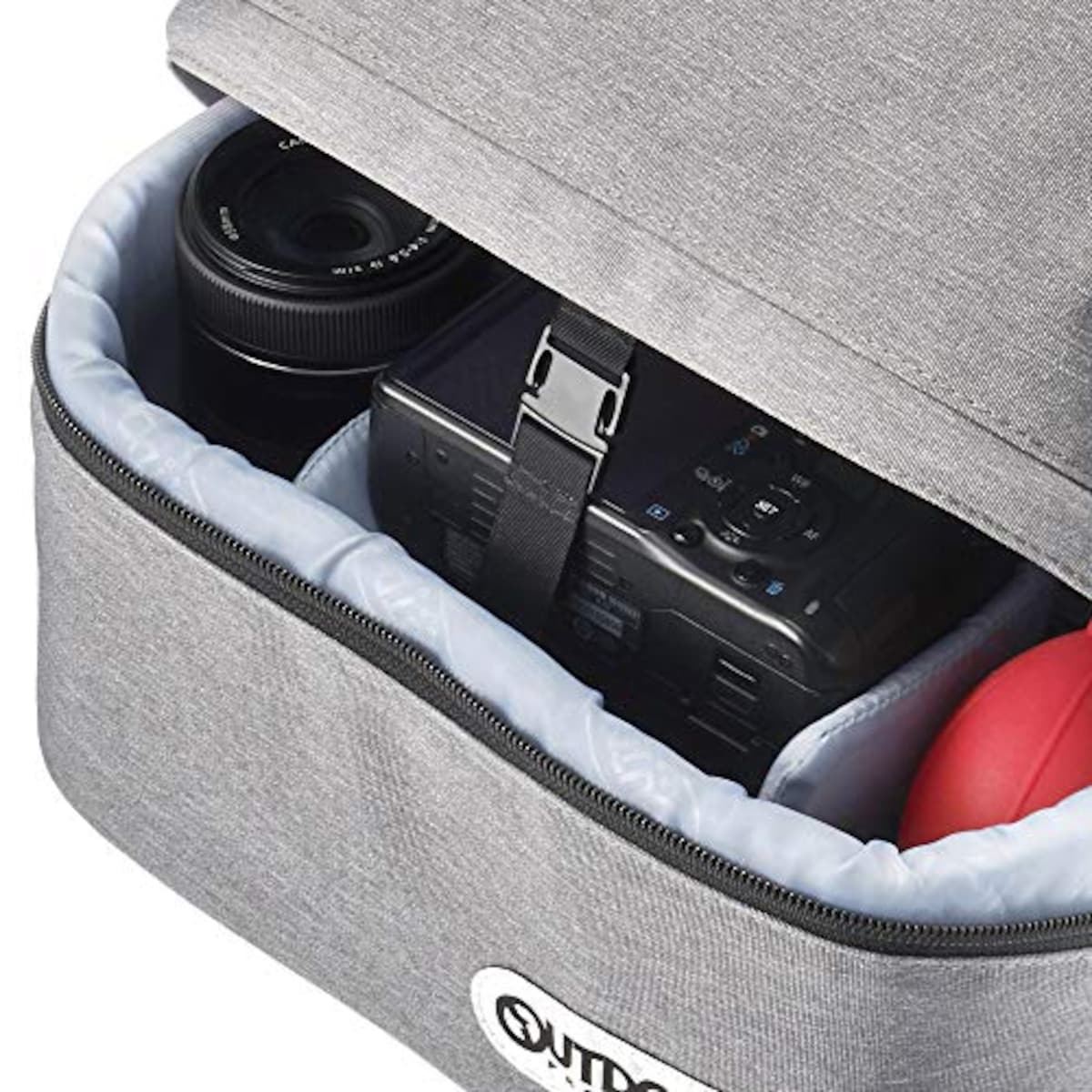  OUTDOOR PRODUCTS(アウトドアプロダクツ) カメラバッグ カメラデイパック03 普段使いにも便利な上下セパレートタイプ ヘザーグレー 2ODCDP03HG画像4 