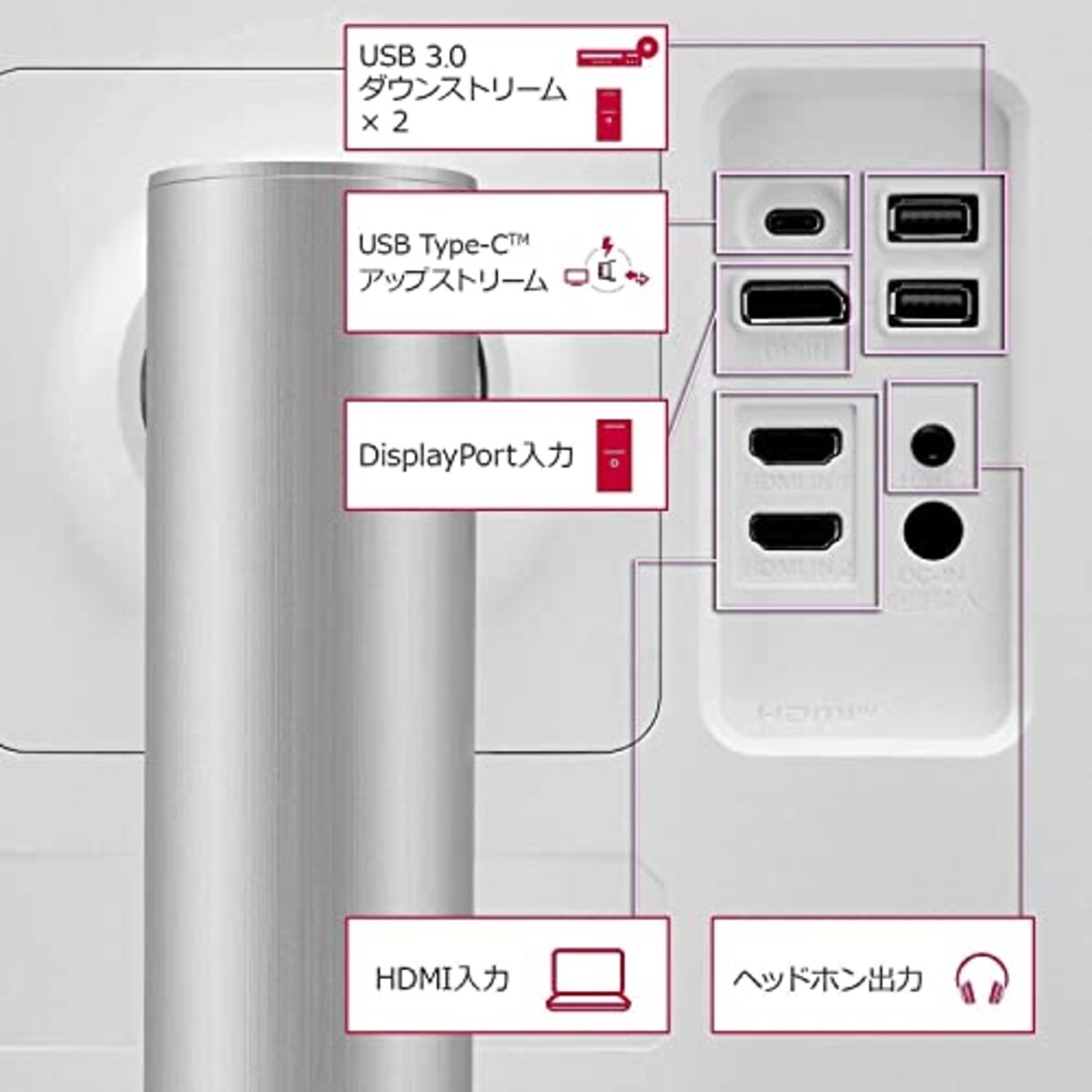  LG モニター ディスプレイ 27BP85UN-W 27インチ/4K/DisplayHDR400/IPSアンチグレア/USB Type-C、DisplayPort、HDMI×2/スピーカー搭載/FreeSync/高さ調整､チルト、ピボット /3年安心・無輝点保証画像13 