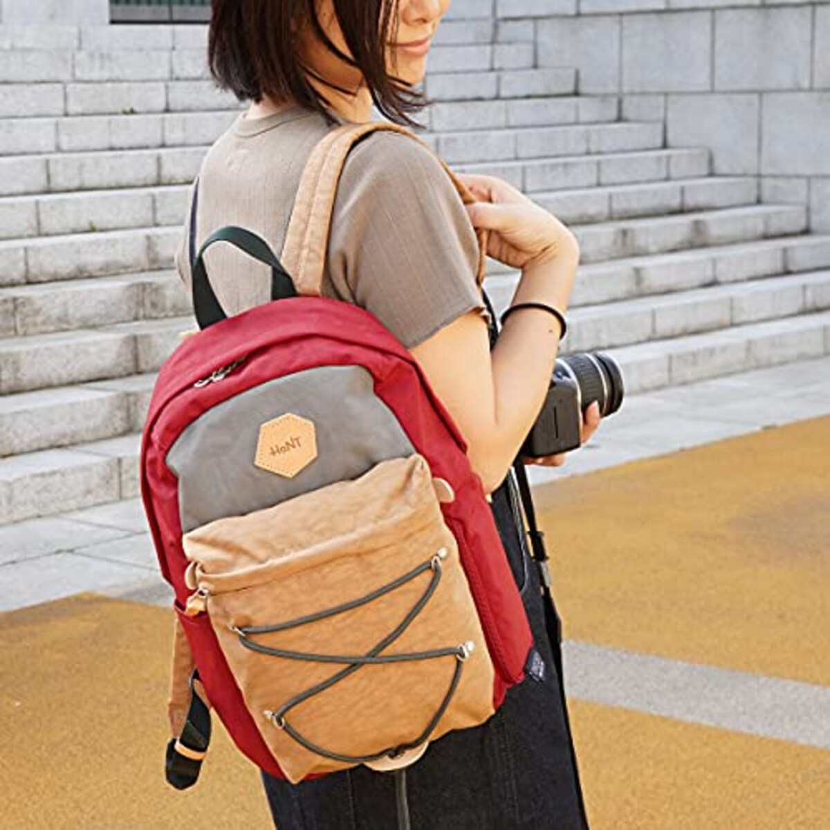  [ハント] リュックサック チーズ! No.31414 11L 390g 一眼レフ収納可能カメラポケット付き レディース ブラック画像5 