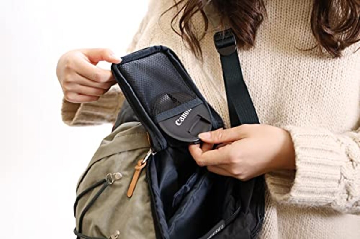  [ハント] リュックサック チーズ! No.31414 11L 390g 一眼レフ収納可能カメラポケット付き レディース ブラック画像7 
