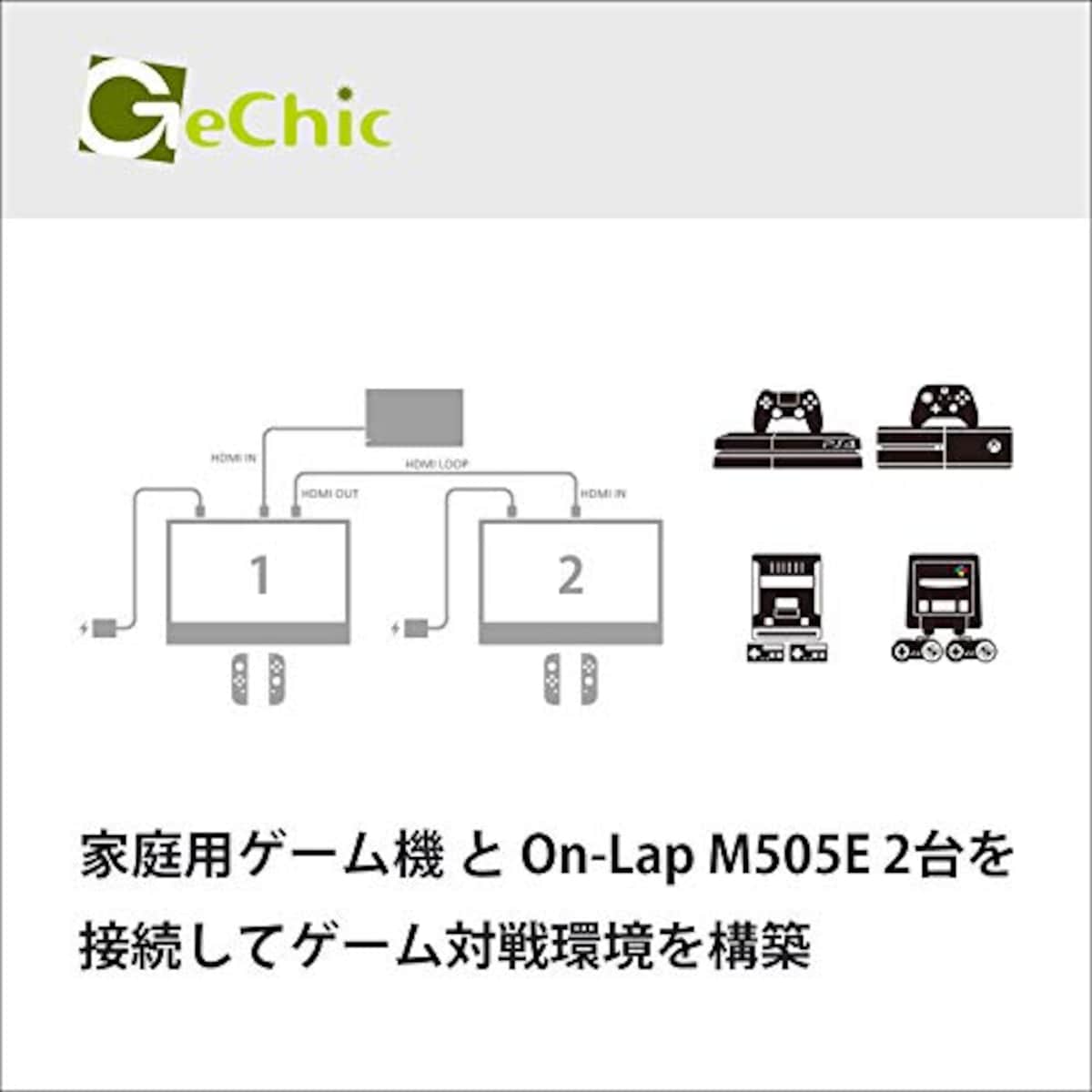  GeChic モバイルモニター On-Lap M505E 15.6インチ フルHD(1920x1080)液晶 USB Type-C/HDMI ハイブリッド映像入力 HDMI出力 IPS液晶 ブルーライト軽減 在宅ワーク用画像4 