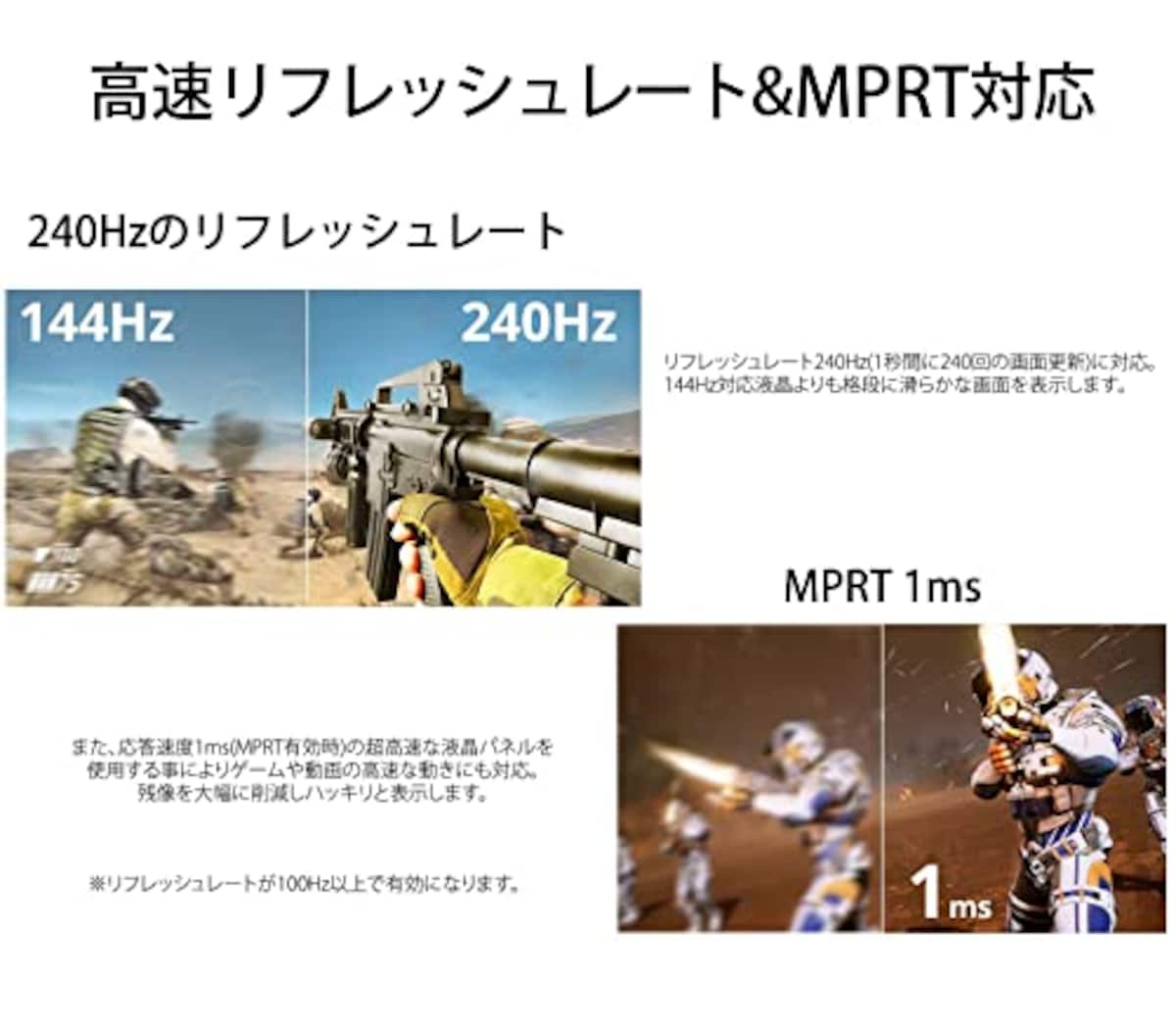  【Amazon.co.jp限定】JAPANNEXT 24.5型IPS フルHDパネル搭載240Hz対応ゲーミングモニター JN-I245FR240 HDMI DP画像2 