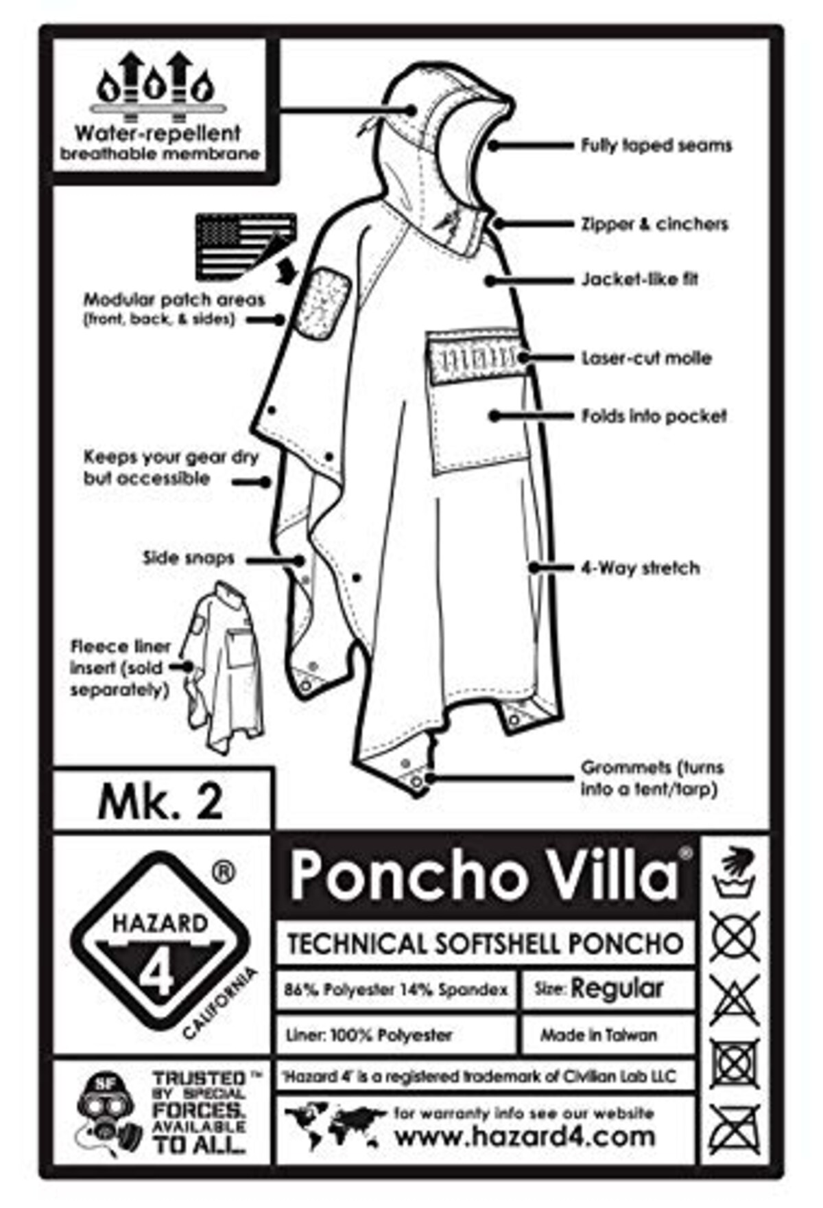  V. 2020 PonchoVilla Softshell Poncho OD Green画像5 