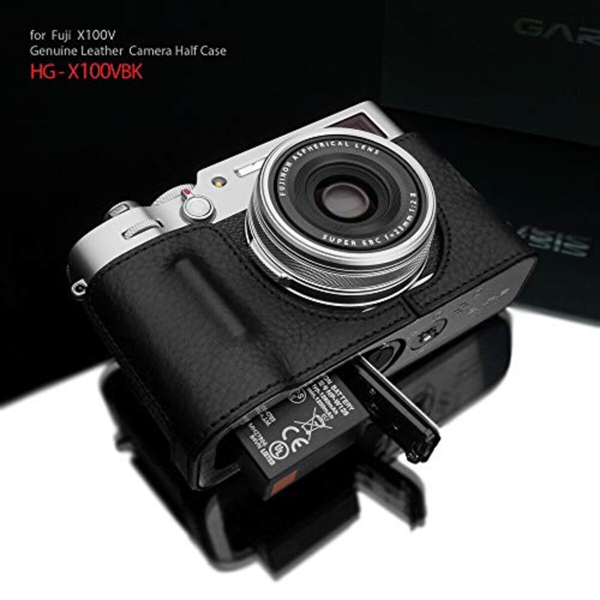  GARIZ FUJIFILM X100V用 本革カメラケース HG-X100VBK ブラック画像2 