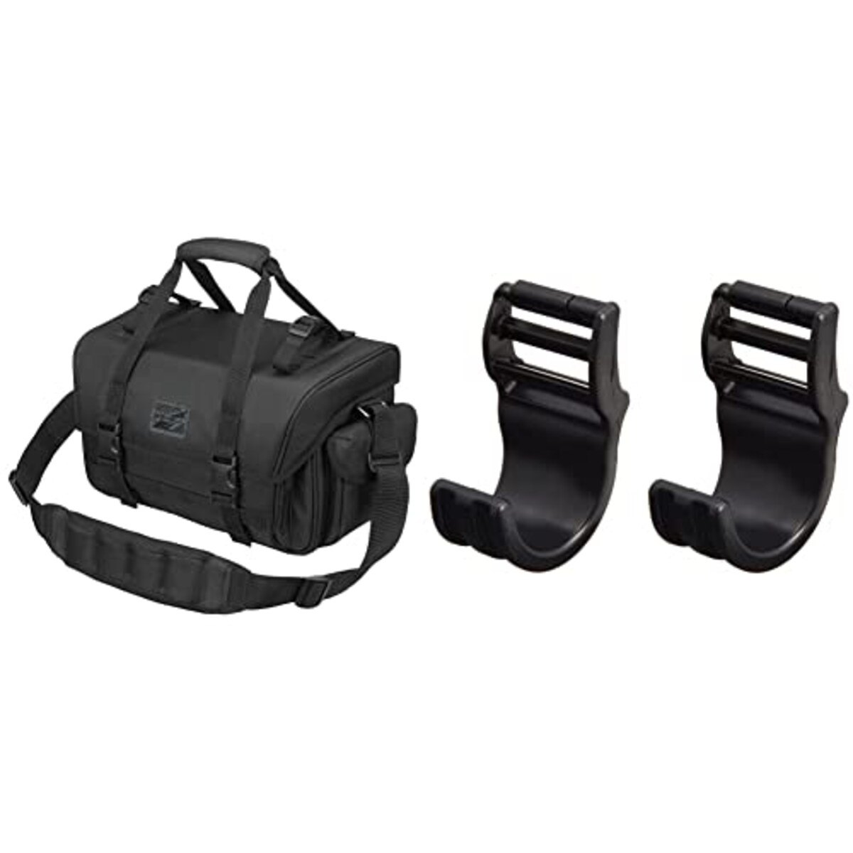 【セット買い】 HAKUBA カメラバッグ プラスシェル リッジ03 ショルダーバッグ M ブラック SP-R03SBMBK + 首の負担がZEROフック グレー KH-STHGY