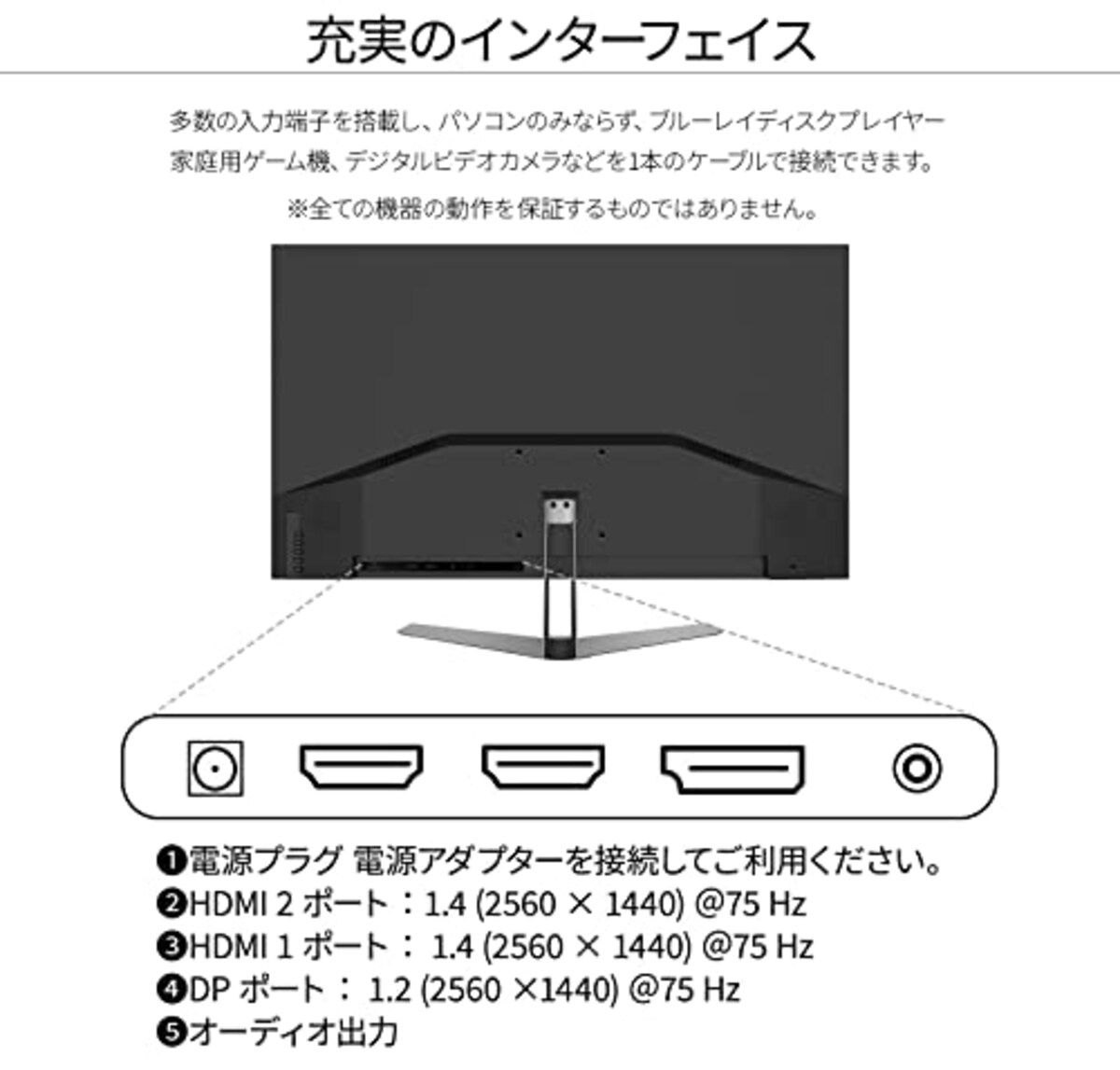  JAPANNEXT IPSパネル 31.5インチ WQHD(2560 x 1440) 液晶モニター JN-IPS315FLWQHDR HDMI DP画像6 