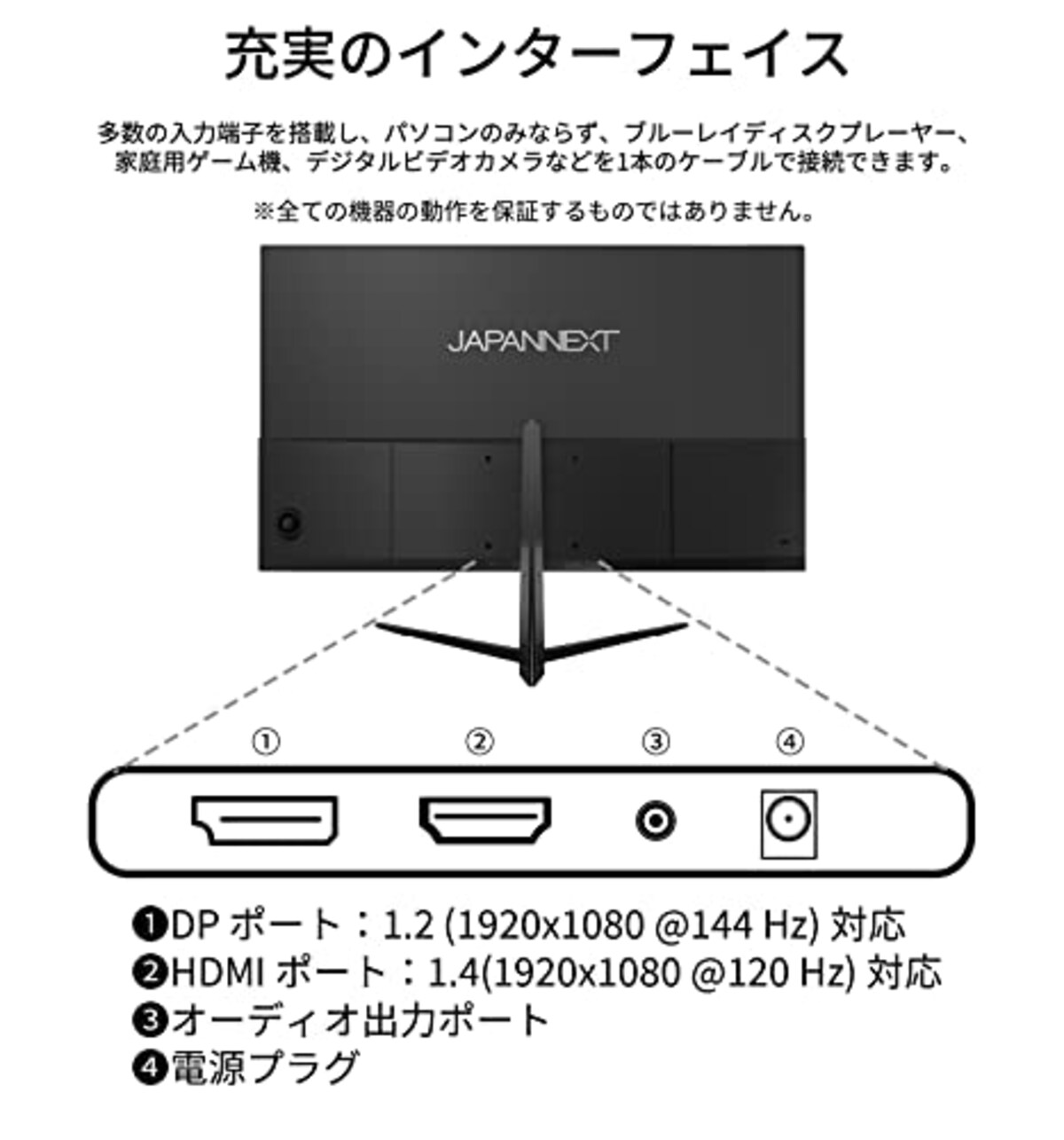  【Amazon.co.jp限定】JAPANNEXT 21.5型フルHDパネル搭載144Hz対応ゲーミングモニター JN-215TG144FLFHD HDMI DP画像6 