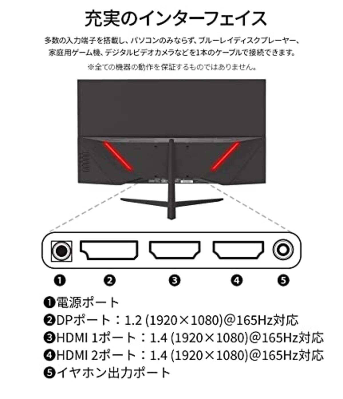  JAPANNEXT 27型 フルHDパネル搭載165Hz対応ゲーミングモニター JN-27VG165FHDR HDMI DP 165Hz 144Hz画像5 