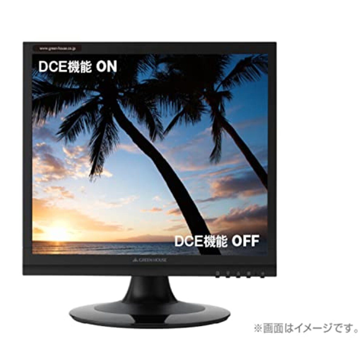  グリーンハウス 17型スクエアディスプレイモニター スピーカー付き VGA×1 DVID×1 ノングレア 5年保証 GH-LCS17CZ-BK画像4 