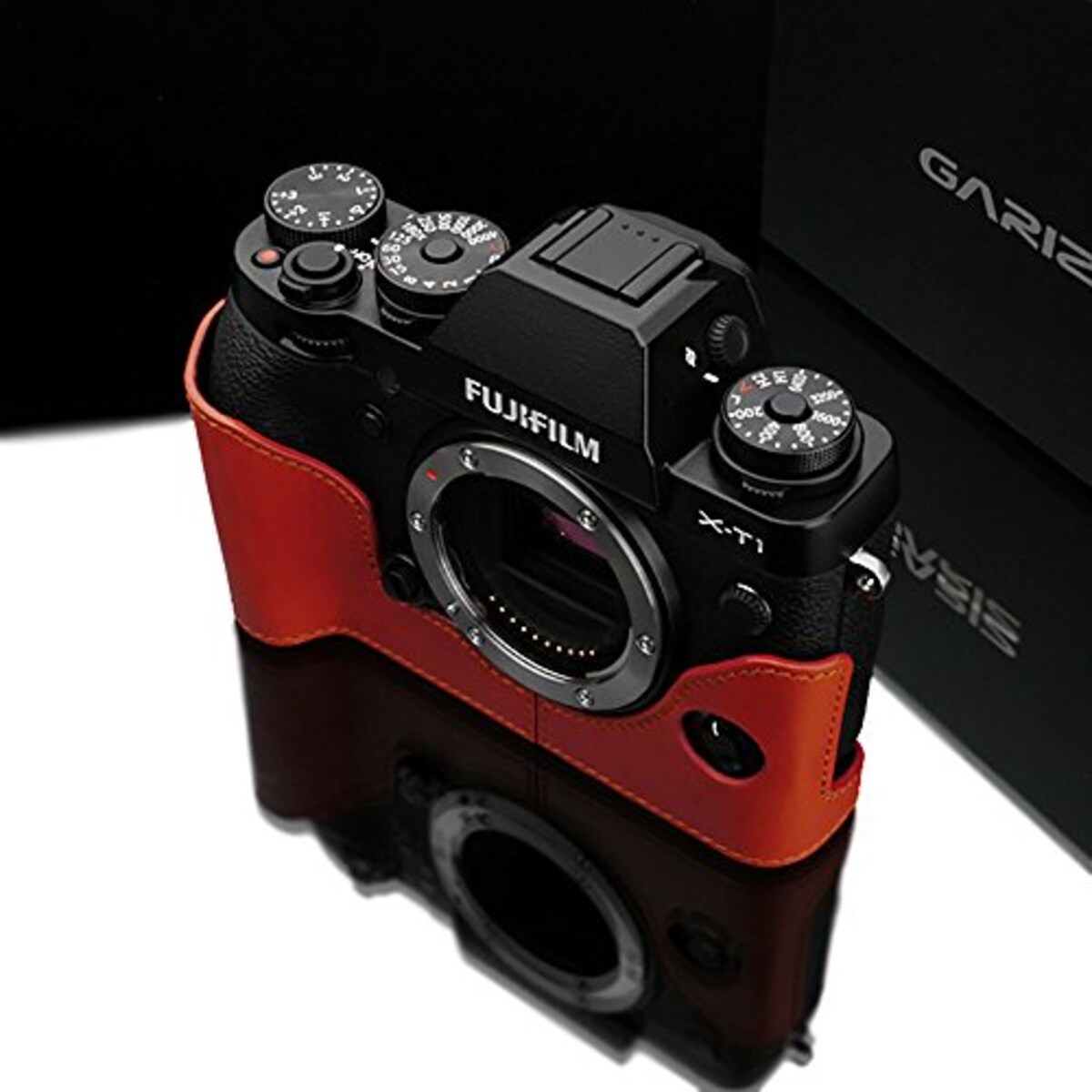  GARIZ FUJIFILM X-T1用 本革カメラケース XS-CHXT1OR オレンジ画像3 