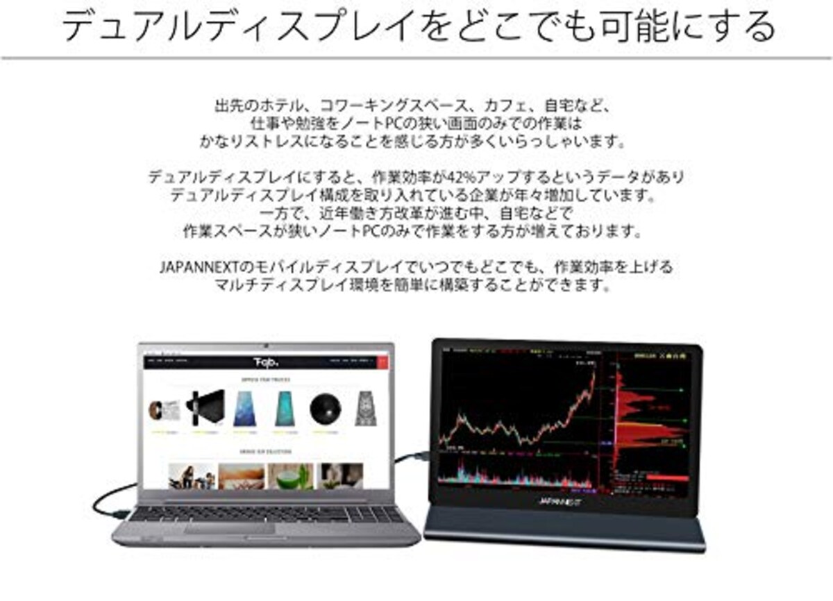  JAPANNEXT JN-MD-IPS125FHDR 12.5型 フルHD モバイルモニター USB Type-C miniHDMI画像3 