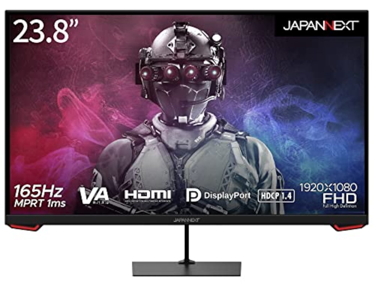 JAPANNEXT 23.8インチ フルHDパネル搭載165Hz対応ゲーミングモニター JN-VG238FHD165 HDMI DP 165Hz 144Hz