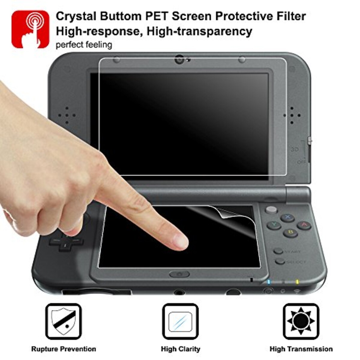  Nintendo NEW 3DS LL 用 保護ケース + ハードケース + 2枚 3DSLL ガラスフィルム AFUNTA 収納バッグ 液晶フィルム (上・下セット)画像8 