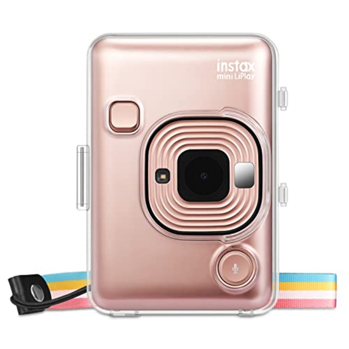 Fintie FUJIFILM 富士フイルム instax mini LiPlay インスタントカメラ専用ケース 保護カバー クリア カメラケース ストラップ付き 軽量 全面保護 傷つけ防止 透明 ハード PVC カバー クリスタルシェル