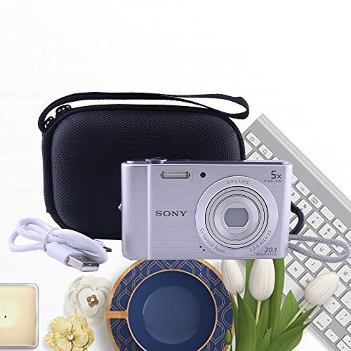  ソニー SONY デジタルカメラ Cyber-shot DSC-W830/WX350/WX500 専用保護収納ケース -waiyu JP (黒)画像7 