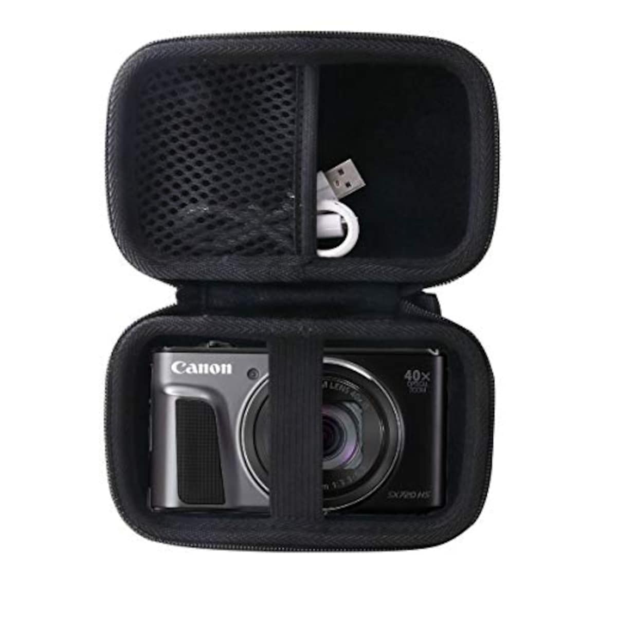 Canon PowerShot G7X / SX620HS/SX720HS/SX730HS/SX740HS/G9 Xデジタルカメラ専用収納ケース-WERJIA (storage case-Black)