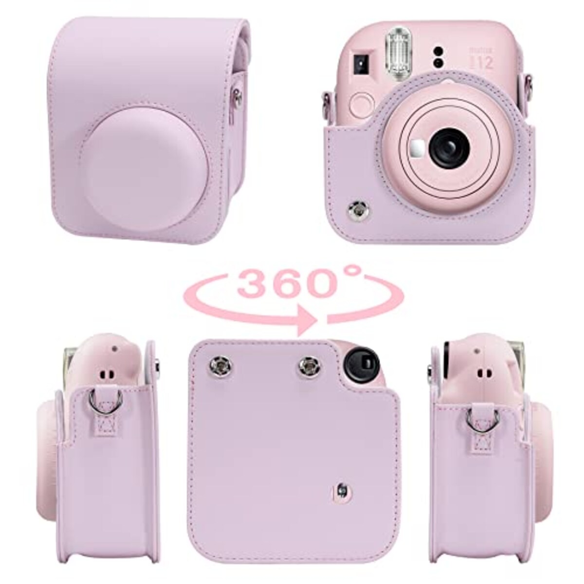  【Aenllosi 専用収納ケース】互換品 FUJIFILM チェキ instax mini 12 / 11 インスタントカメラ INS MINI 12 ショルダーストラップ付き ブロッサムピンク（ケースのみ）画像2 