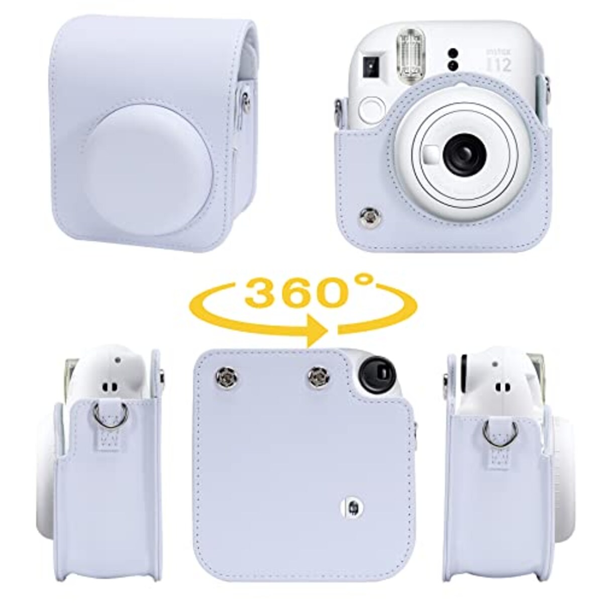  【Aenllosi 専用収納ケース】互換品 FUJIFILM チェキ instax mini 12 / 11 インスタントカメラ INS MINI 12 ショルダーストラップ付き クレイホワイト（ケースのみ）画像2 