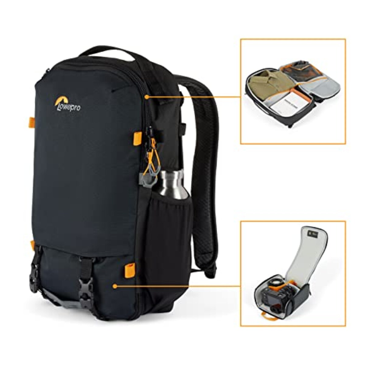  ロープロ(Lowepro) カメラリュック トレッカーライト BP 150 AW GRL ブラック カメラバックパック 12.6L 13インチノートPC収納可 アウトドア グリーンライン サステナブル素材 ミラーレスカメラ LP37459-PWW画像4 