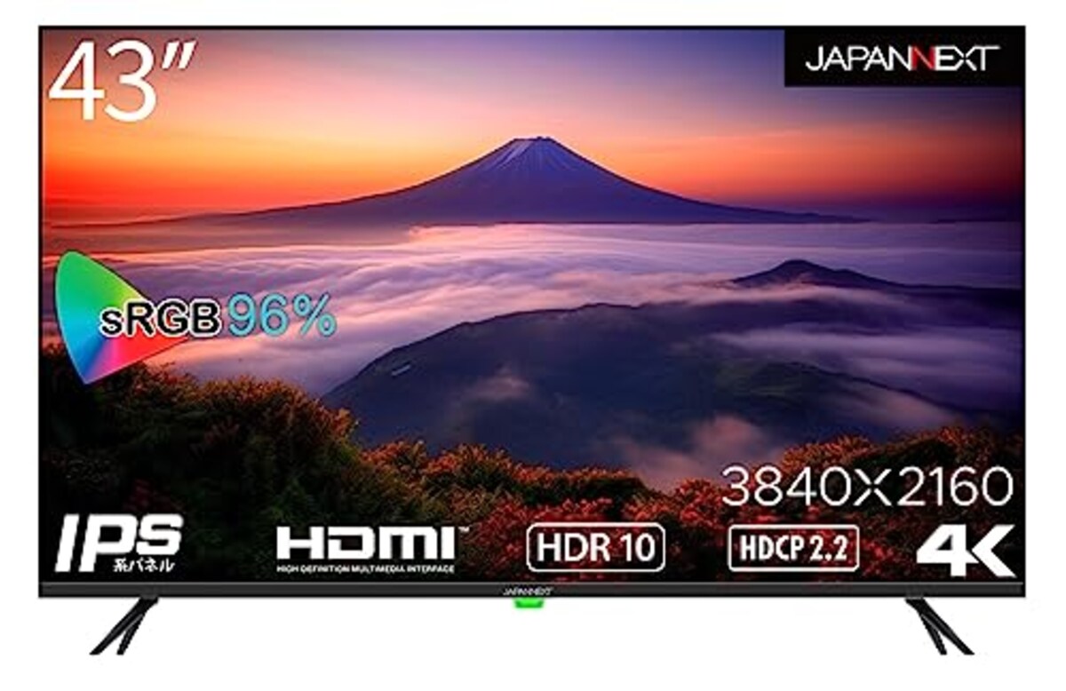 JAPANNEXT 43インチ 大型4K(3840x2160)液晶ディスプレイ JN-IPS4302TUHDR HDR対応 HDMI USB再生対応 サイネージ
