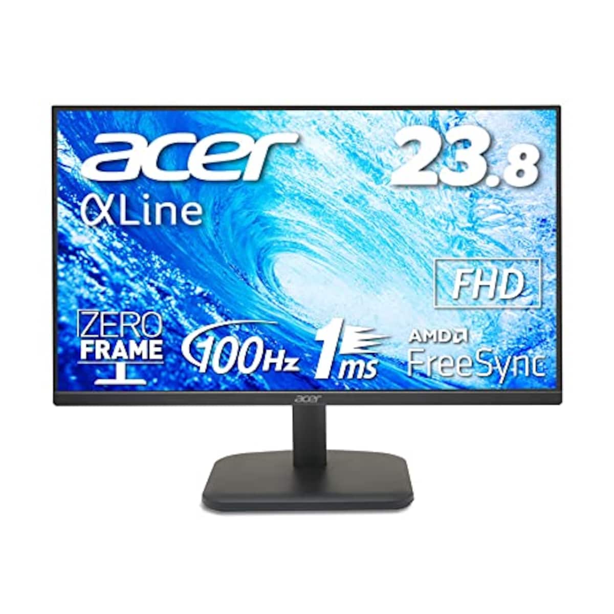 日本エイサー 【Amazon.co.jp 限定】Acer スタンダードモニター 23.8インチ VA 非光沢 フルHD 100Hz 1ms HDMI ミニD-Sub15 VESAマウント対応 AMD FreeSync EK241YHbi