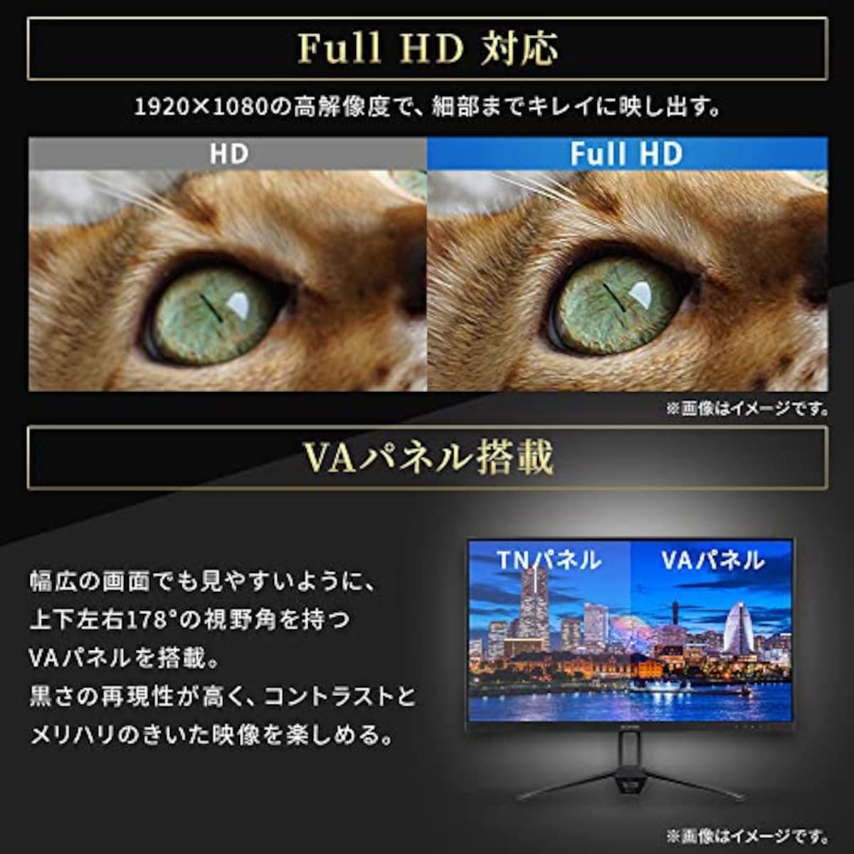  【Amazon.co.jp限定】アイリスオーヤマ モニター 21インチ (メーカー3年保証) スピーカー内蔵 VAパネル HDMI×1 VGA×1 DC IN×1 AUDIO OUT×1 角度調整可能 FHD 1920x1080 60Hz 8ms ブルーライト軽減 フレームレス VESA対応 壁掛け アンチグレアパネル ディスプレイ pcモニター 液晶モニター DT-FF213S-B画像4 