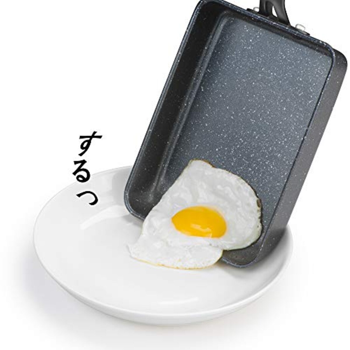  ＣＯＯＫＳＭＡＲＫ 卵焼き器 フライパン 13×18cm IH対応オール熱源対応 玉子焼き器 お弁当用 エッグパン フッ素加工 ブラック画像5 