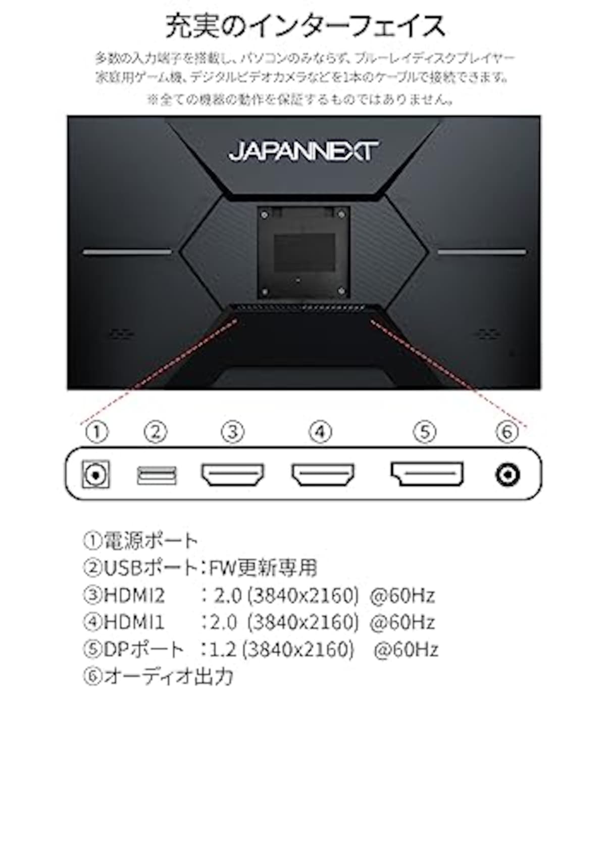  JAPANNEXT JN-27IPS4FLUHDR 27インチ IPS 4K(3840x2160) 液晶モニター 4辺フレームレス HDMI DP sRGB 99% DCI-P3 95% PBP/PIP機能対応画像5 