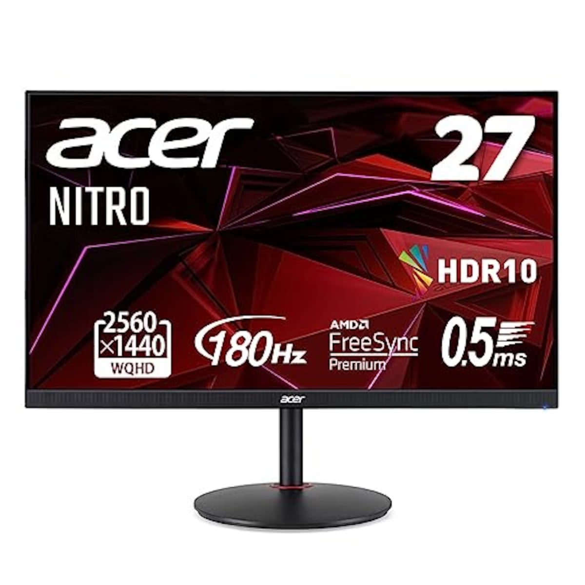 日本エイサー 【Amazon.co.jp限定】Acer Nitro ゲーミングモニター 27インチ IPS 非光沢 WQHD 144Hz 180Hz 0.5ms HDMI 2.0 VESAマウント対応 スピーカー内蔵 ヘッドホン端子 ピボット機能 高さ調整 XV271UM3bmiiprx
