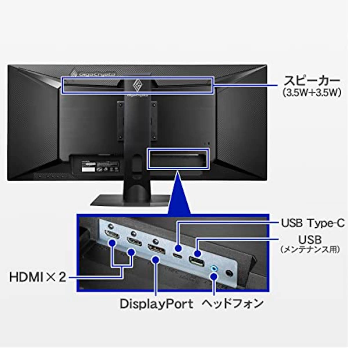  アイ・オー・データ IODATA ゲーミングモニター 34インチ GigaCrysta 75Hz 2ms UWQHD (RPG向き/HDMI×2/DisplayPort/USB-C/スピーカー付/リモコン付/高さ調整/5年保証/土日サポート) LCD-GCWQ341XDB/E画像6 
