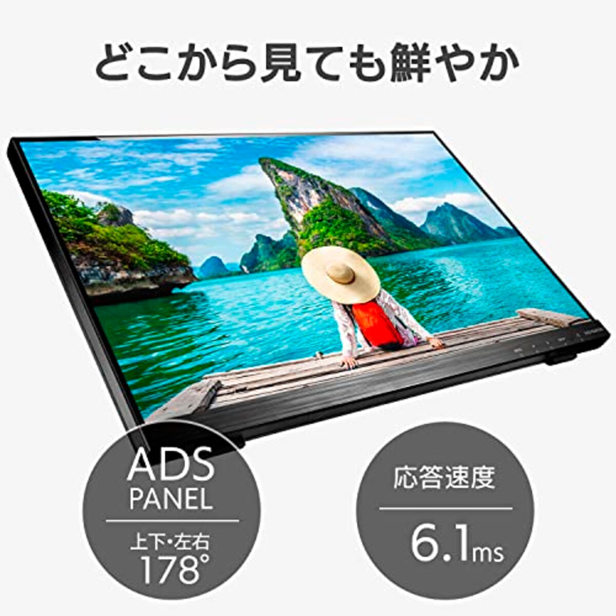  アイ・オー・データ IODATA モバイルモニター マルチタッチ 21.5インチ フルHD ADSパネル (HDMI/アナログRGB/DVI-D/VESA対応/スピーカー付/メーカー5年保証/土日サポート/日本メーカー) LCD-MF224FDB-T/E画像3 