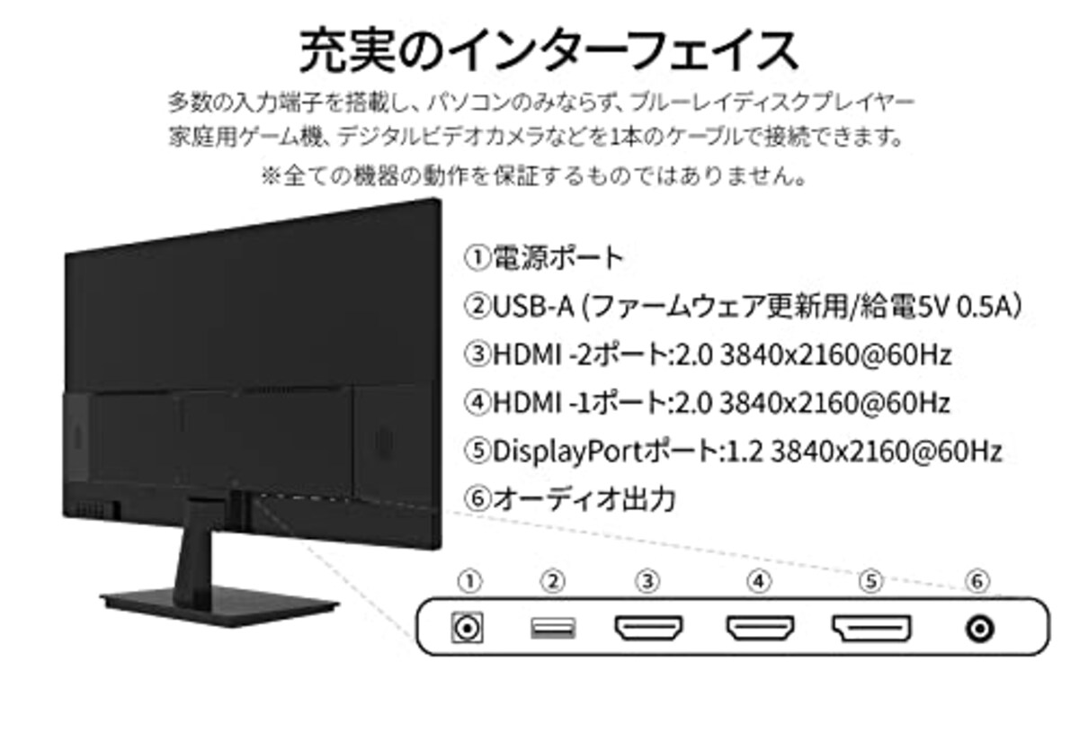  JAPANNEXT 28インチ IPSパネル 4K(3840x2160)液晶モニター HDR対応 JN-IPS2802UHDR HDMI DP sRGB100% PIP/PBP対応画像5 