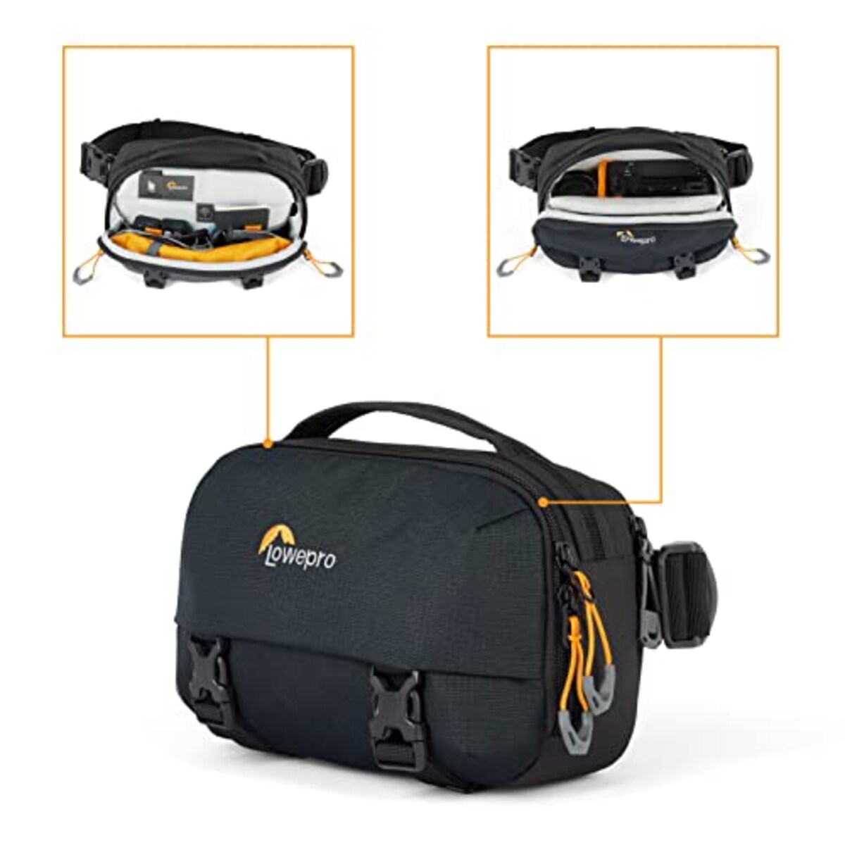  ロープロ(Lowepro) Lowepro カメラバッグ スリングバッグ ウェストバッグ トレッカーライト HP 100 GRL ブラック 2.8L アウトドア グリーンライン サステナブル素材 ミラーレスカメラ LP37457-PWW画像3 