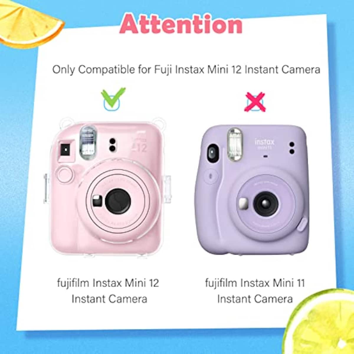  kinokoo instax mini 12 カメラケース、Fujifilm チェキ INSTAX mini 12用 カメラケース チェキケース ショルダーストラップ付(ピンク)画像2 