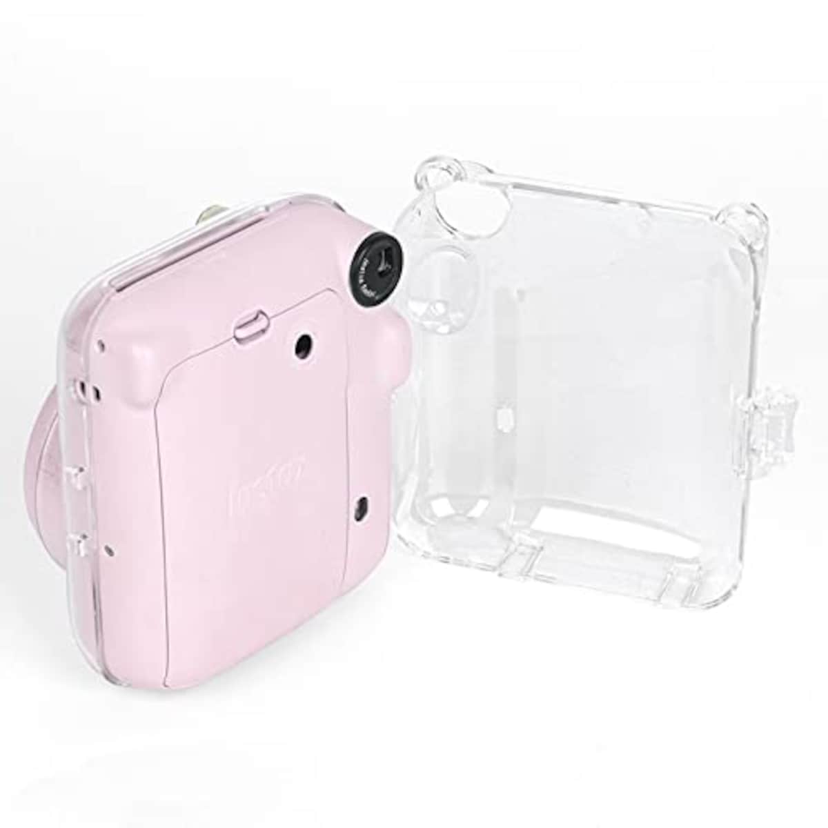  kinokoo instax mini 12 カメラケース、Fujifilm チェキ INSTAX mini 12用 カメラケース チェキケース ショルダーストラップ付(ピンク)画像6 