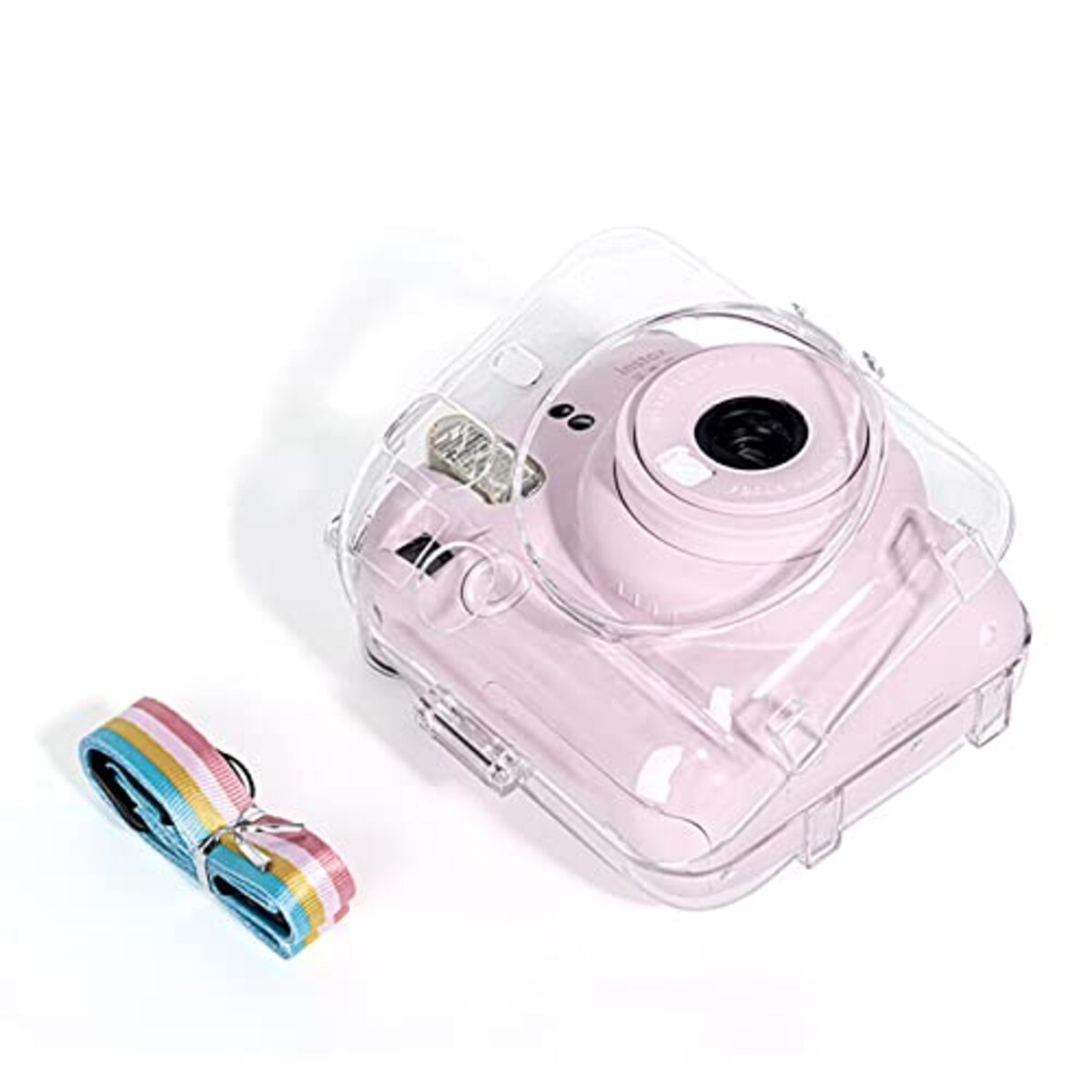  kinokoo instax mini 12 カメラケース、Fujifilm チェキ INSTAX mini 12用 カメラケース チェキケース ショルダーストラップ付(ピンク)画像7 