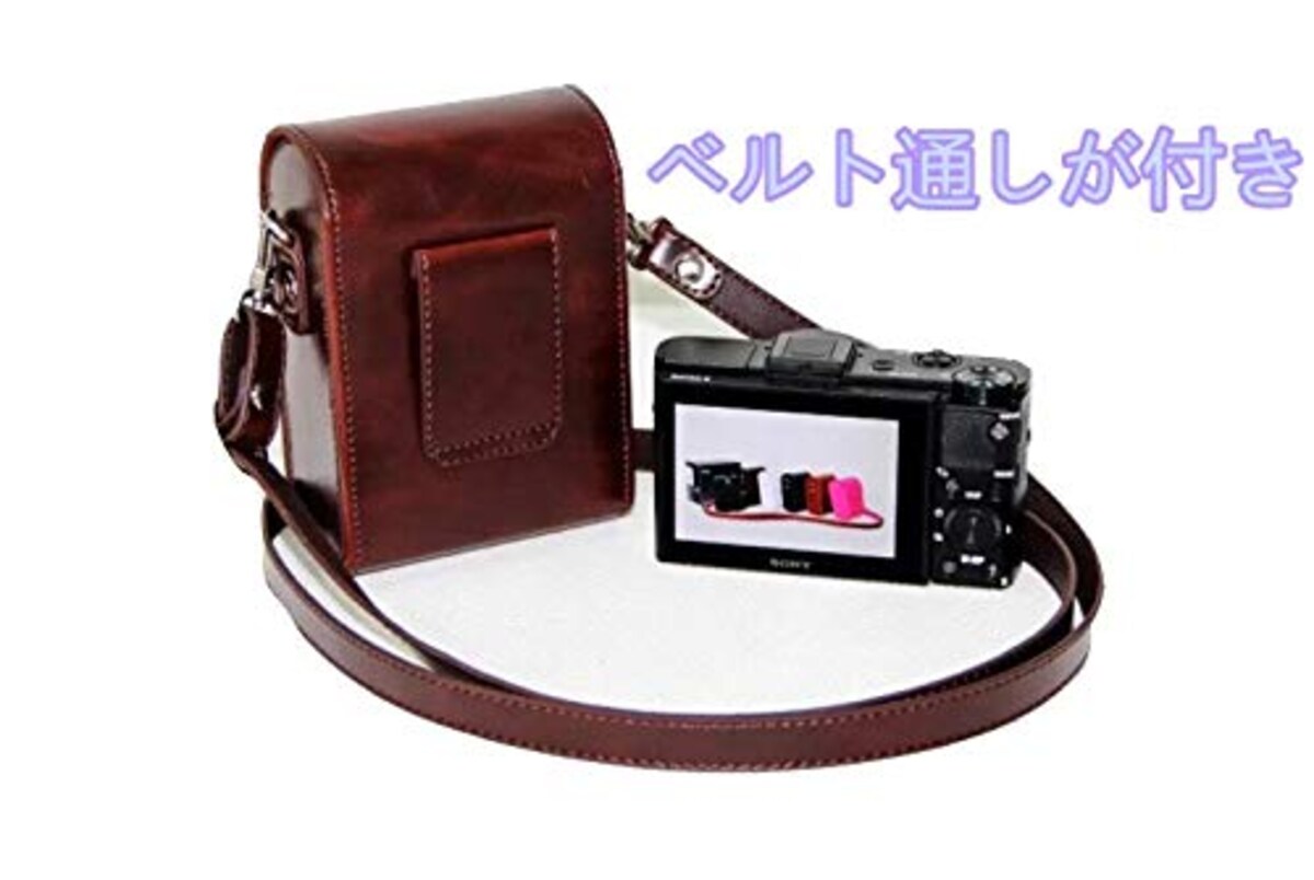  【WOORII】Panasonic用カメラケース DC-TZ95D/DC-TZ95/DC-TZ90/DMC-TZ85,Canon PowerShot SX740 HS/SX720 HS/SX620 HS/EOS M200/M100用,Nikon COOLPIX A1000/A900用 デジカメ用ケース ショルダーストラップ付属 撮影 アウトドア 旅行に最高 デジタル収納ケース (ダークブラウン)画像9 