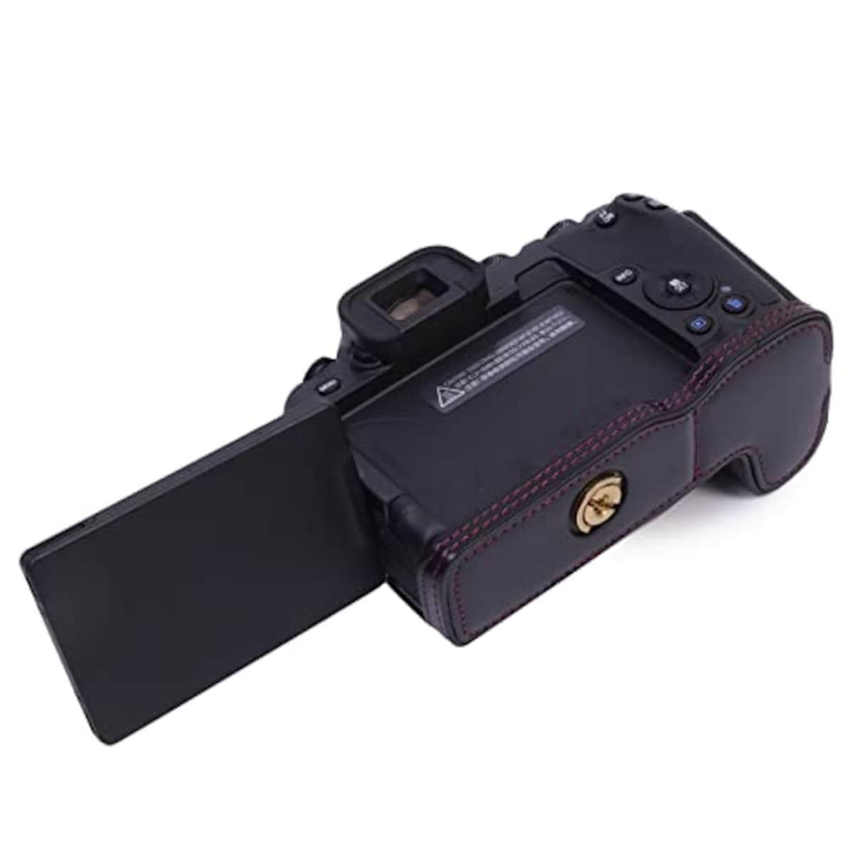  Rieibi Canon EOS R8 ケース、eos r8 ケース eos r8ボディケース PUレザーカメラハーフケース eos r8 PUケース Eosr8 カバー バッテリー交換可能 三脚設置でき 底面開閉 ４色展開 PUレザー eos r8 ハーフケースアウトドア撮影用(ブラック)画像6 