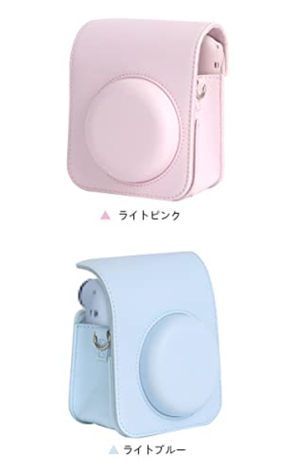  【KOOLRIVER】instax mini 12用 ケース カバー ショルダーストラップ付き PUレザー レディース 肩掛け カメラバッグ カメラケース 富士 FUJIFILM用 チェキケース インスタックスミニ12 チェキ ソフトケース 長さ調節可能(ホワイト)画像6 