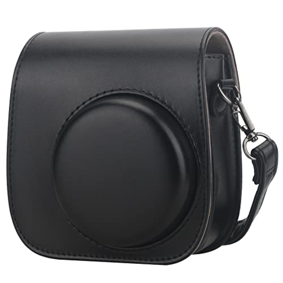  チェキケース instax mini 12/11/8/8+/9 用 カメラケース mini12 11 CAMERA CASE Fujifilm チェキ 保護ケース ショルダーストラップ付き PUレザー(Black)画像2 