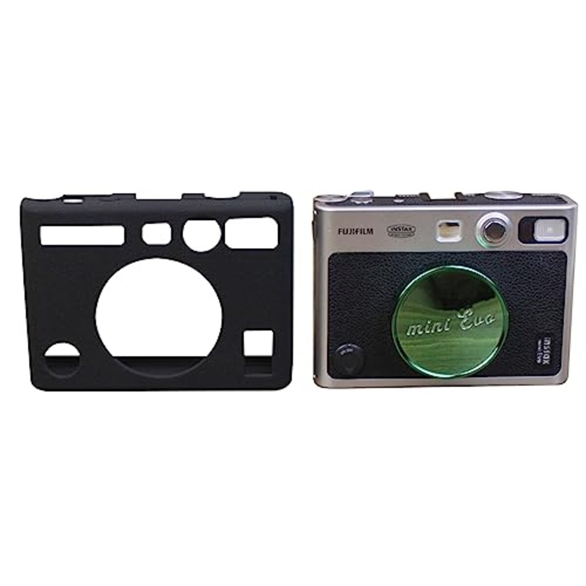 For FUJIFILM Instax Mini Evo ケース FUJIFILM Instax Mini Evo カバー AUDASO シリコン製 軽量 耐衝撃 ソフト 旅行 全身防振耐落下 FUJIFILM Instax Mini Evo用 保護カバー(ブラック)