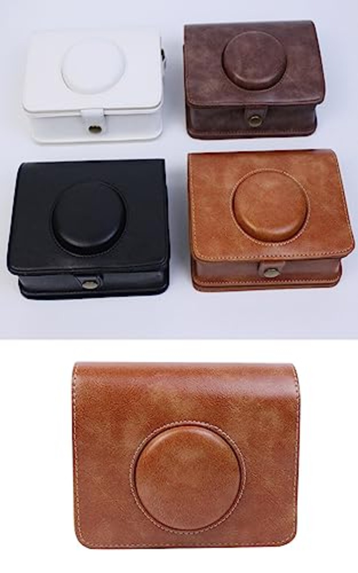  【CYBERGARAGE】カメラケース・FUJIFILM instax mini Evo用 ケース カバー ショルダーストラップ付き PUレザー レディース/メンズ 肩掛け カメラバッグ 富士 レンズカバー付き チェキケース インスタックス ミニ エボ カメラポーチ 長さ調節可能 シaョルダーベルト付き カメラ保護 衝撃吸収 ケース カバー(ブラウン)画像2 